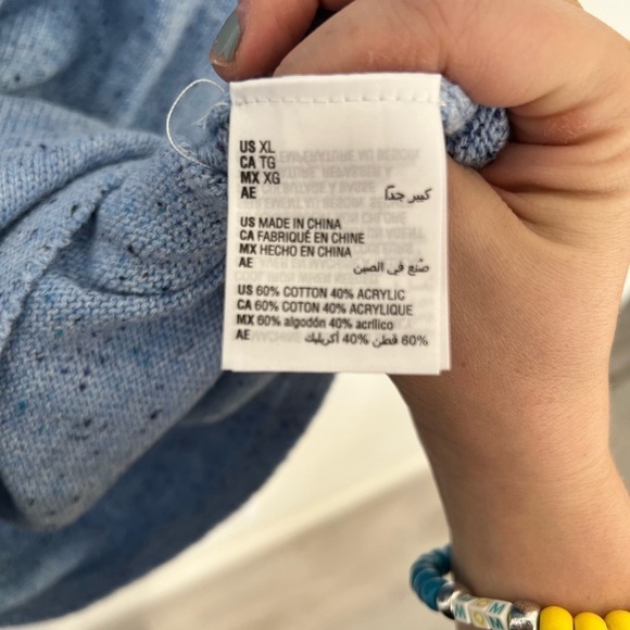 Karen Scott Curved Hem Blue Pullover Sweater XL NWT - Picture 7 of 8